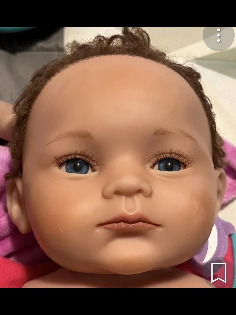 Reborn Baby Doll with Blue Eyes and Colorful Monster Pants
